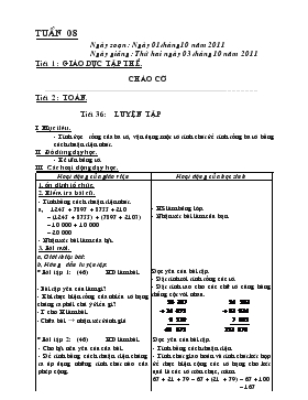 Bài giảng Lớp 4 - Môn Toán - Tiết 36: Luyện tập (tiếp)