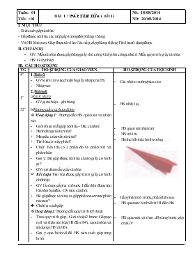 Bài giảng Lớp 5 - Môn Thủ công - Tuần 1 - Tiết 1 - Bài 1 : Gấp tên lửa ( tiết 1)