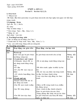 Bài giảng Lớp 5 - Môn Tiếng Anh - Unit 1: Hello (tiếp theo)