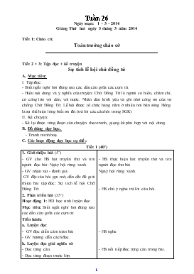 Bài giảng Lớp 5 - Môn Tiếng Việt - Tiết 2, 3: tập đọc - kể truyện: Sự tích lễ hội Chử Đồng Tử