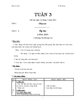 Bài giảng Lớp 5 - Môn Tiếng Việt - Tiết 2, 4: Tập đọc: Lòng dân