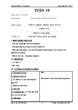Bài giảng Lớp 5 - Môn Tiếng Việt - Tuần 19 - Tiết 2: Tập đọc ( tiết 37 ) người công dân số một