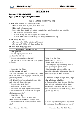 Bài giảng Lớp 5 - Môn Tin học - Tuần 15 - Bài 3: Luyện gõ từ và câu