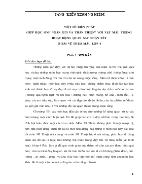 Đề tài Một số biện pháp giúp học sinh “gần gũi và thân thiện” với vật mẫu trong hoạt động quan sát nhận xét ở bài vẽ theo mẫu lớp 4