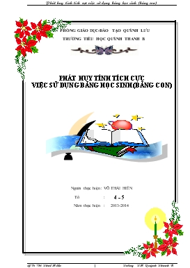 Đề tài Phát huy tính tích cực việc sử dụng bảng học sinh (bảng con)