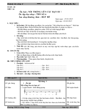 Giáo án Âm nhạc 8 tiết 24: Ôn hát 