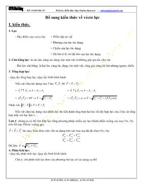 Chuyên đề bài tập vật lý lớp 11 - Bổ sung kiến thức về véctơ lực
