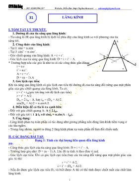 Chuyên đề bài tập vật lý lớp 11 - Lăng kính