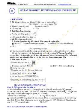 Chuyên đề bài tập vật lý lớp 11 - Ôn tập tổng hợp từ trường & cảm ứng điện từ