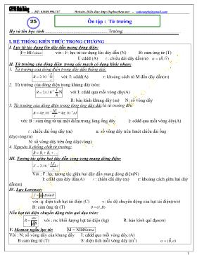 Chuyên đề bài tập vật lý lớp 11 - Ôn tập từ trường