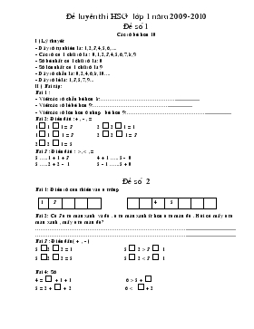 Đề luyên thi học sinh giỏi Toán lớp 1
