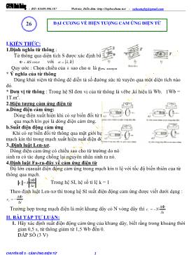 Hệ thống Lý thuyết & Bài tập vật lý 11 - Chuyên đề 5: Cảm ứng điện từ