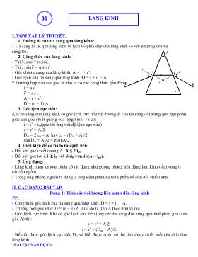 Hệ thống Lý thuyết & Bài tập vật lý 11 - Chuyên đề 7: Mắt, các dụng cụ quang học