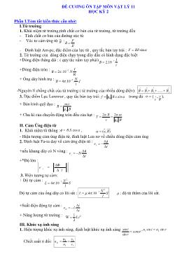 Hệ thống Lý thuyết & Bài tập vật lý 11 - Chuyên đề 8B: Đề ôn tập, kiểm tra Học kì 2