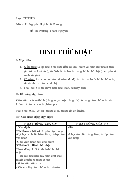 Giáo án Toán: Hình chữ nhật