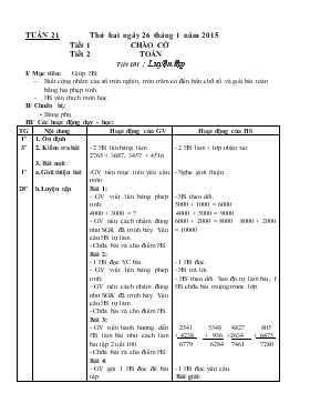 Giáo án tuần 21 lớp 3 soạn 4 cột