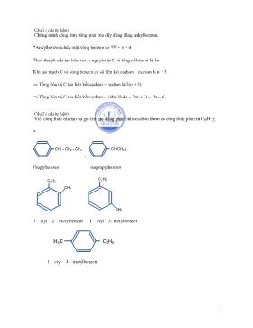 Bài tập tự luận Hóa 11 kèm đáp án - Chương 7: Hidrocacbon thơm