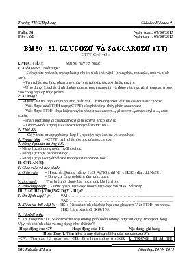 Giáo án Hóa học khối 9 tiết 62: Glucozơ và saccarozơ (tt)