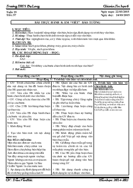 Giáo án Tin học 6 tuần 29: Bài thực hành 8: em “viết” báo tường