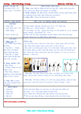 Giáo án Thể dục 9 tiết 41: Nhảy cao - Bóng chuyền - Chạy bền