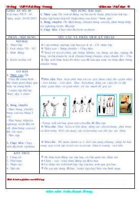 Giáo án Thể dục 9 tiết 45: Nhảy cao - Bóng chuyền - Chạy bền
