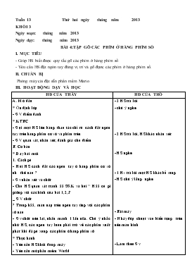 Giáo án Tin học lớp 3, 4, 5 tuần 13