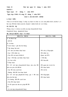 Giáo án Tin học lớp 3, 4, 5 tuần 21