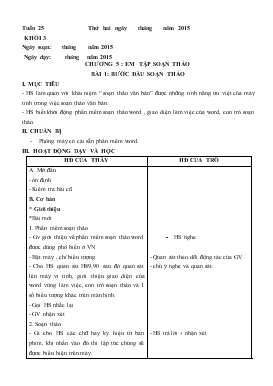 Giáo án Tin học lớp 3, 4, 5 tuần 25