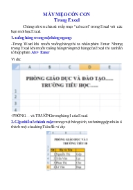 Mấy mẹo cỏn con trong excel