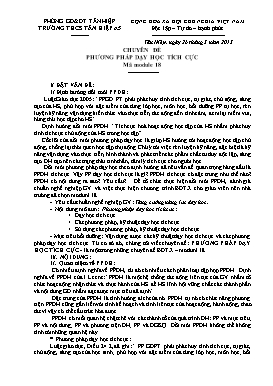 Chuyên đề Phương pháp dạy học tích cực - Mã module 18