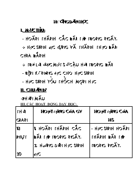 Giáo án Buổi chiều Lớp 2 Tuần 34