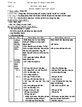 Giáo án Buổi chiều Lớp 3 - Tuần 31 đến 34