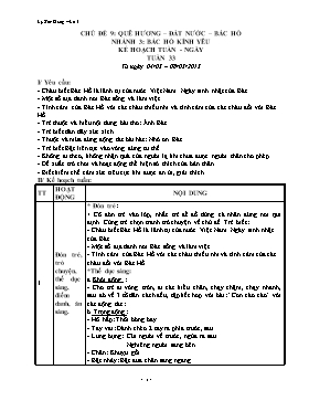 Giáo án Lớp Lá - Chủ đề 9: Quê hương – Đất nước – Bác Hồ - Nhánh 3: Bác Hồ kính yêu