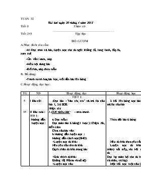 Giáo án Tập đọc 1: Hồ Gươm