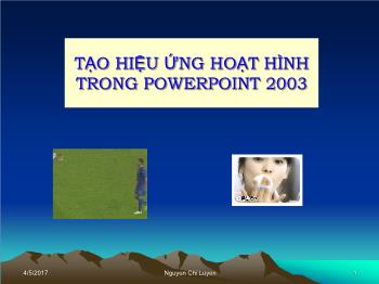 Tạo hiệu ứng hoạt hình trong Powerpoint 2003