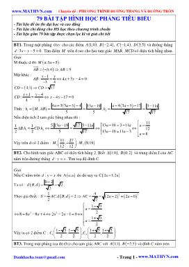 Chuyên đề: Phương trình đường thẳng và đường tròn