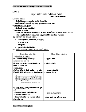 Giáo án Âm nhạc Lớp 1 đến 5 - Tuần 11 – Trường Tiểu học Xã Tân Ân