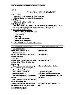 Giáo án Âm nhạc Lớp 1 đến 5 - Tuần 12 – Trường Tiểu học Xã Tân Ân