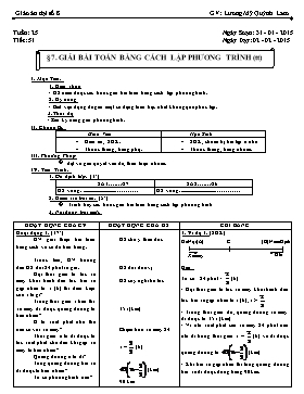 Giáo án Đại số 8 - GV: Quỳnh Lam - Tiết 51: Giải bài toán bằng cách lập phương trình (tt)