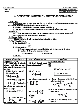 Giáo án Đại số 9 - GV: Nguyễn Huy Du - Tiết 53: Công thức nghiệm của phương trình bậc hai