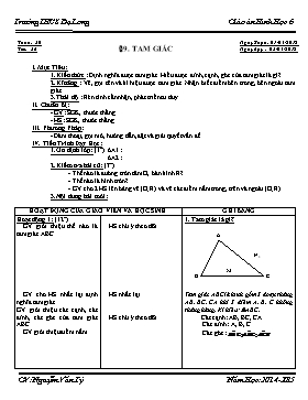 Giáo án Hình học 6 - THCS Đạ Long - Tiết 26: Tam giác