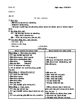 Giáo án Mĩ thuật tiểu học - Tuần 2