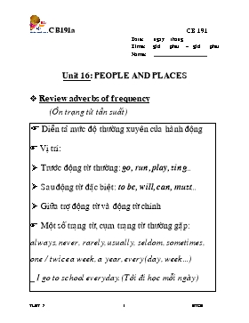Giáo án Tiếng Anh 7 - Unit 16: People and places - 2