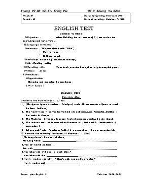 Giáo án Tiếng Anh 9 tiết 13, 14: English test