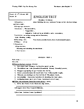 Giáo án Tiếng Anh 9 tiết 49: English test