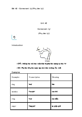 Phát âm Phụ âm - Unit 42 Consonant /ŋ/ (Phụ âm /ŋ/)