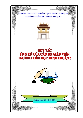 Bìa: Quy tắc ứng xử của cán bộ giáo viên trường tiểu học Minh Thuận 5