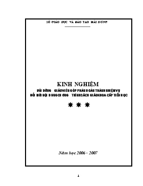 Đề tài Kinh nghiệm Bồi dưỡng giáo viên góp phần hoàn thành nhiệm vụ đổi mới nội dung chương trình sách giáo khoa cấp tiểu học