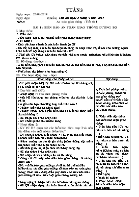 Giáo án An toàn giao thông lớp 5 - Tuần 3 đến 8