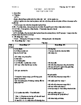 Giáo án dạy học Tuần 6 Khối 3